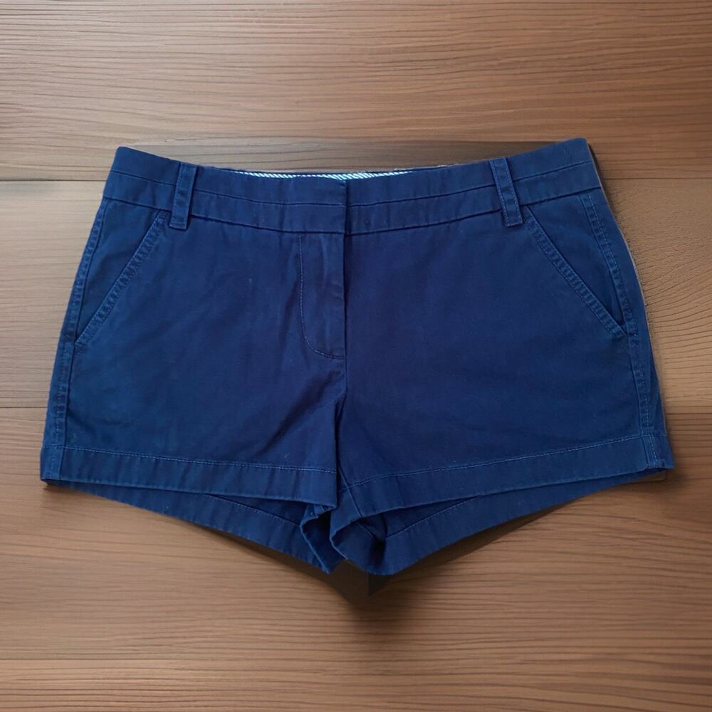 Womens J.Crew Navy Blue Chino Shorts Size 6